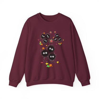 Soot Sprites Fantasy Sweatshirt – 100% Cotton Cozy Anime Pullover for Studio Ghibli Fans