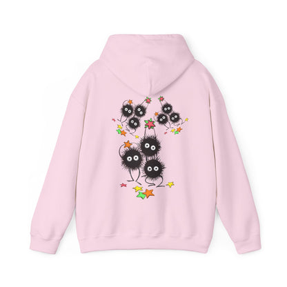 Soot Sprites Fantasy Back Print Hoodie – 100% Cotton Anime Hoodie Inspired by Studio Ghibli