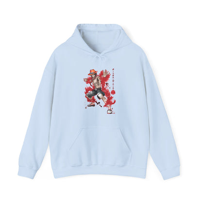 Portgas D. Ace Hoodie – 100% Cotton One Piece Anime Pullover for Fire Fist Fans