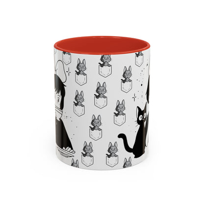 Kiki's Delivery Service Coffee Mug – Studio Ghibli Accent Handle Cup – 11oz & 15oz Anime Gift