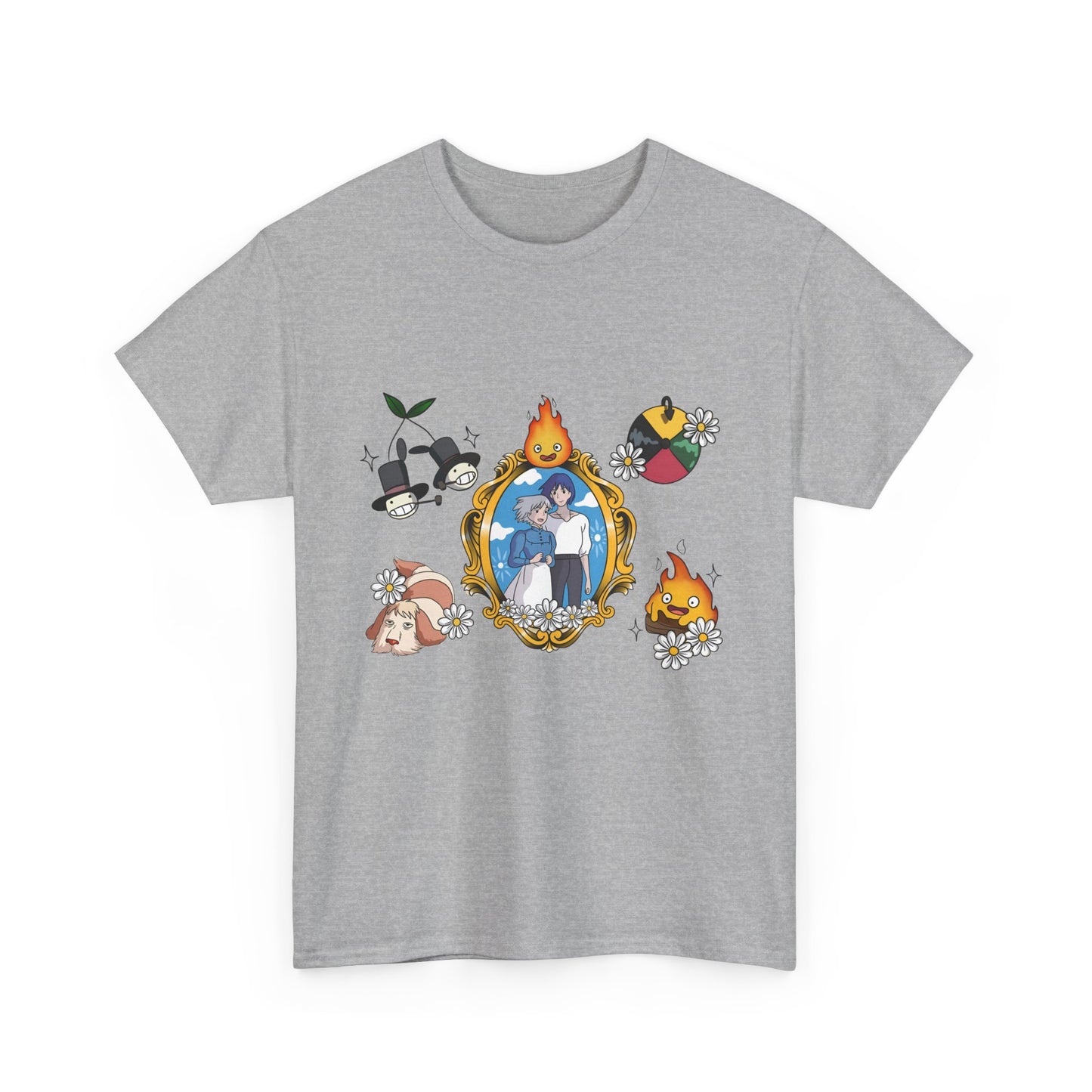 Howl Sophie Calcifer Shirt – Ghibli Anime Cotton T-Shirt for Fans