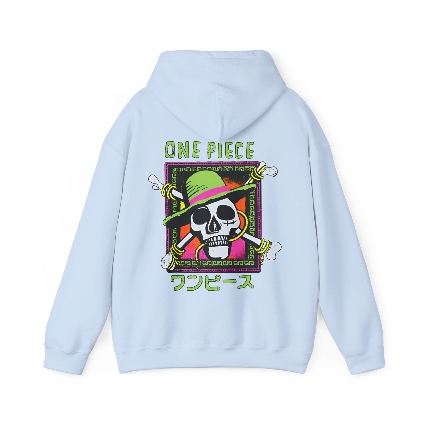 Straw Hat Pirates One Piece Hoodie – 100% Cotton Back Print Pullover for Anime Fans