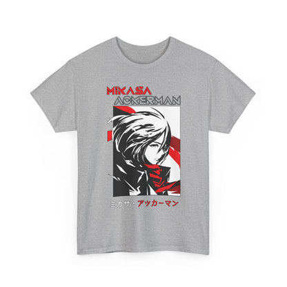 Mikasa Ackerman T-Shirt – 100% Cotton Attack on Titan Anime Tee for Fans