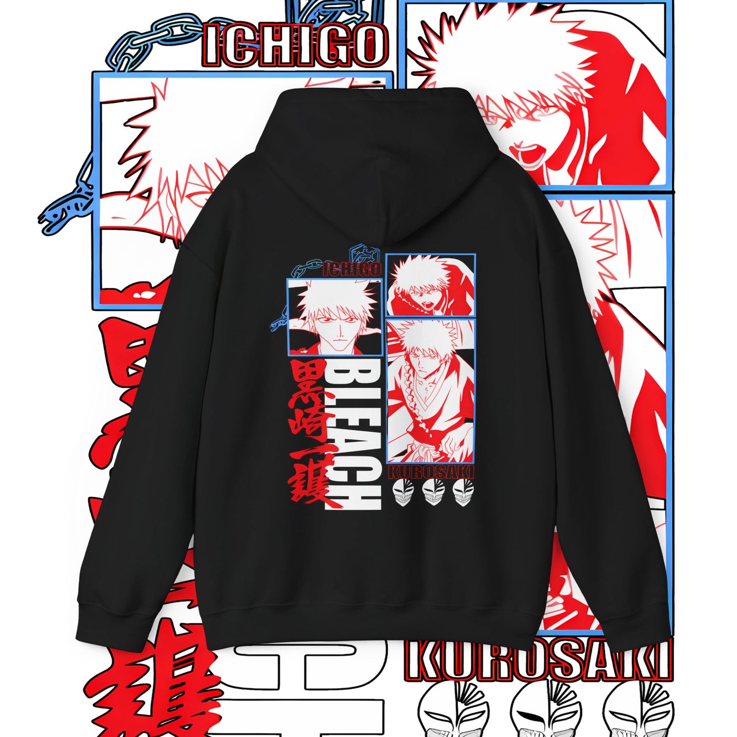 Bleach Ichigo Back Print Cotton Hoodie | Anime Streetwear