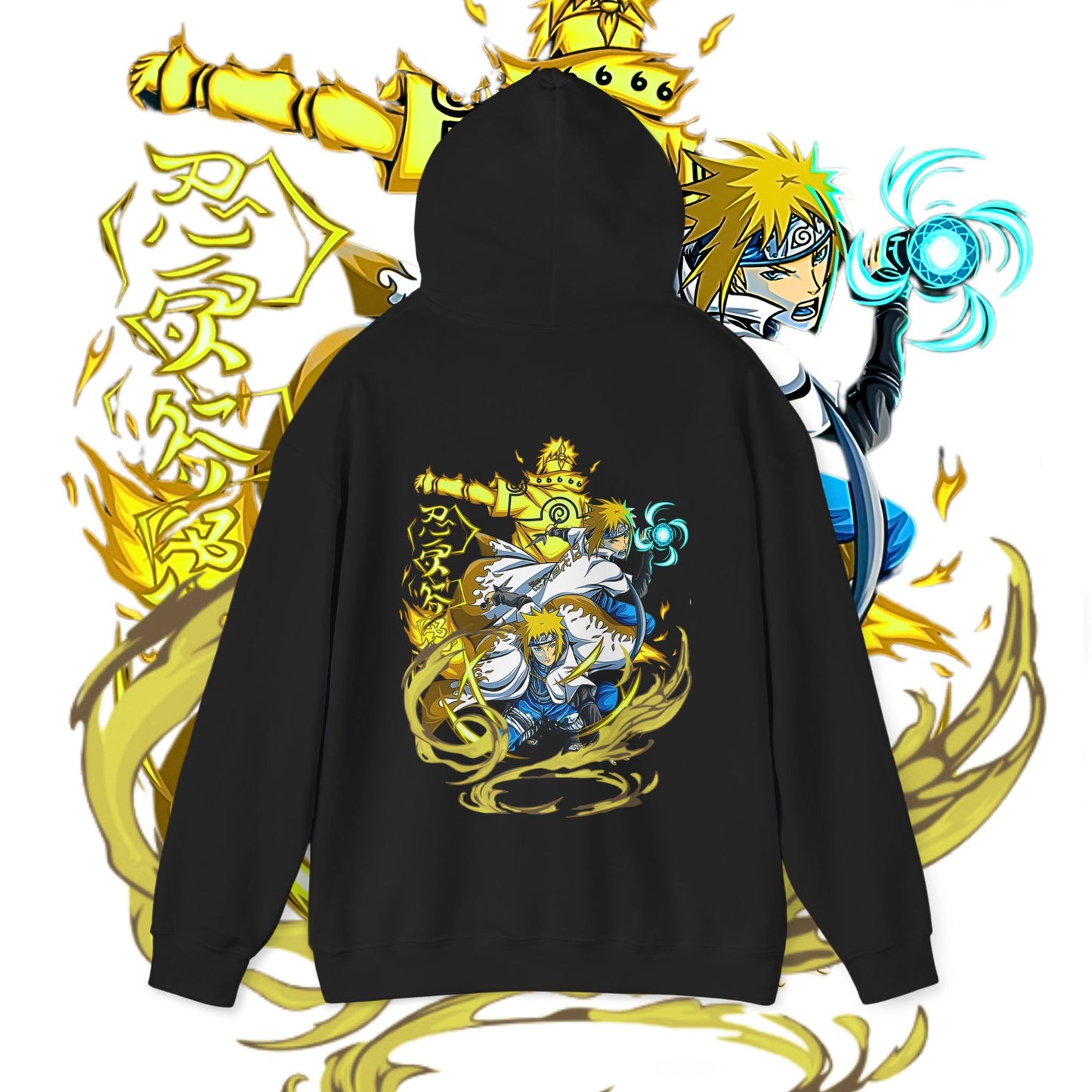Minato Namikaze Back Print Hoodie – Naruto Anime Cotton Streetwear