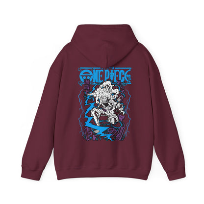 Luffy Gear Back Print Hoodie – One Piece 100% Cotton Anime Hoodie Featuring Gear 5 Design
