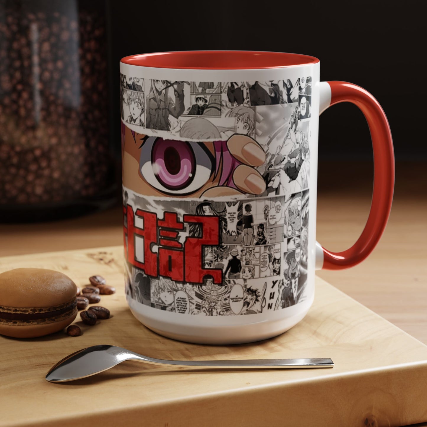 Yuno Gasai Accent Handle Mug – Future Diary Anime Cup – 11oz & 15oz Ceramic Gift for Yandere Fans