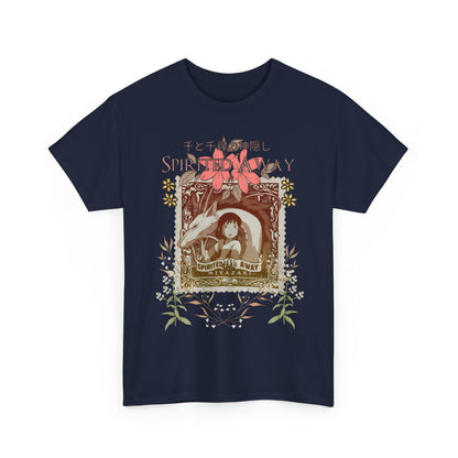 Spirited Away Philately T-Shirt – 100% Cotton Anime Stamp-Inspired Tee for Studio Ghibli Fans