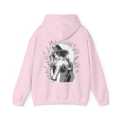 Portgas D. Ace One Piece Back Print Hoodie – 100% Cotton Anime Hoodie for Fire Fist Fans