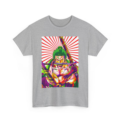 One Piece Zoro Style T-Shirt – 100% Cotton Anime Tee for Swordsman Fans