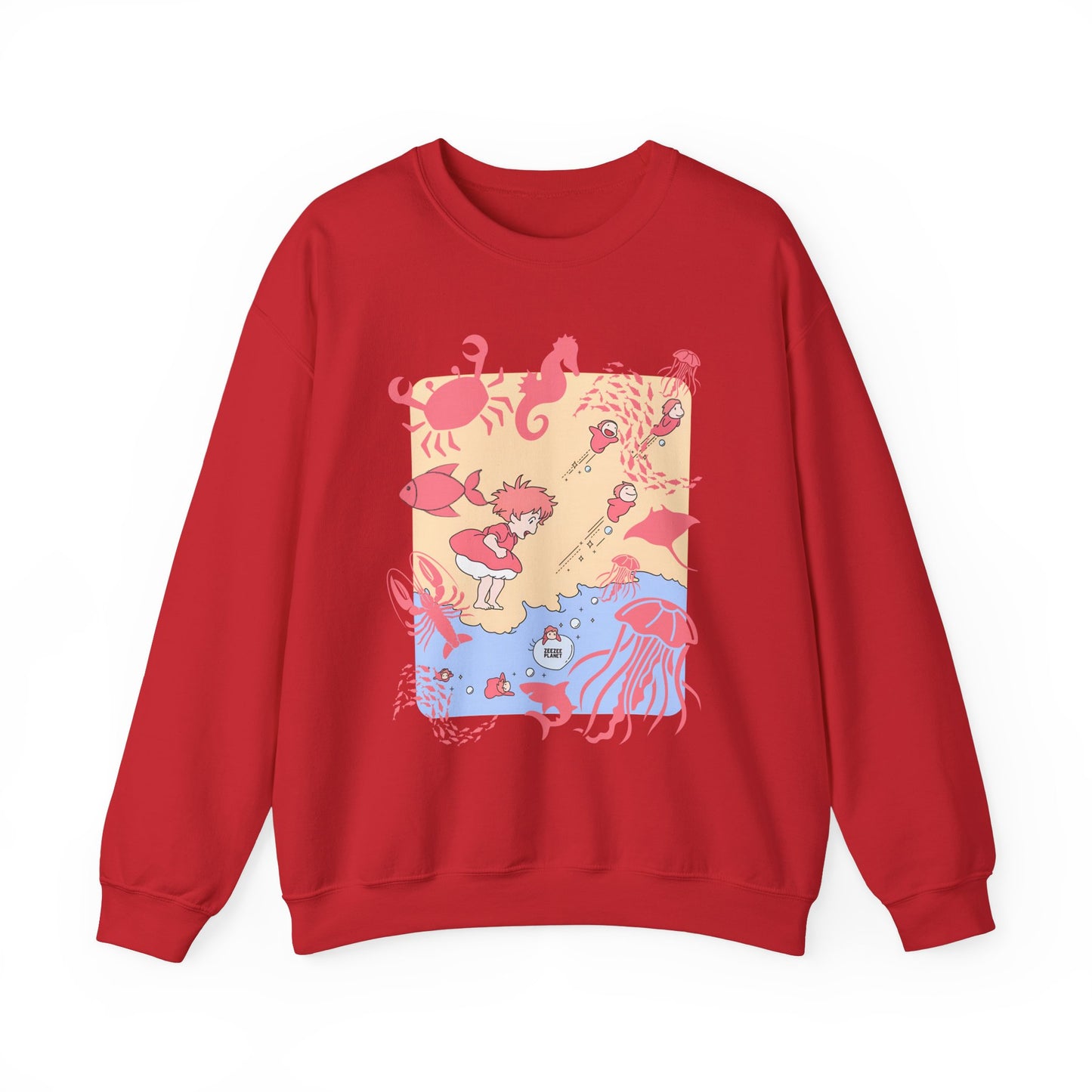 Ponyo Sea World Sweatshirt – 100% Cotton Studio Ghibli Ocean Anime Pullover