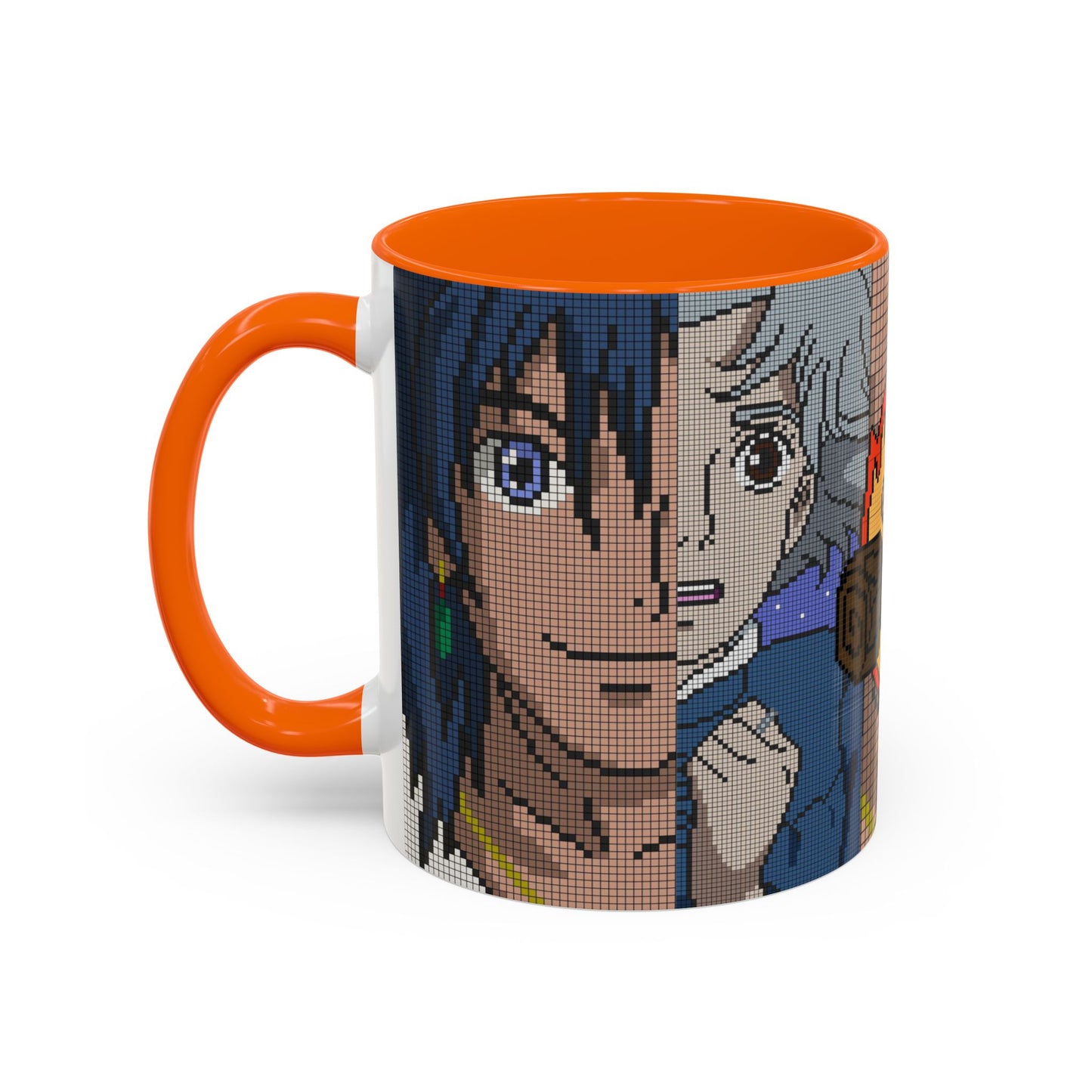 Howl's Moving Castle Pixel Accent Mug – Retro Anime Color Handle Cup 11oz & 15oz – Studio Ghibli Coffee Gift
