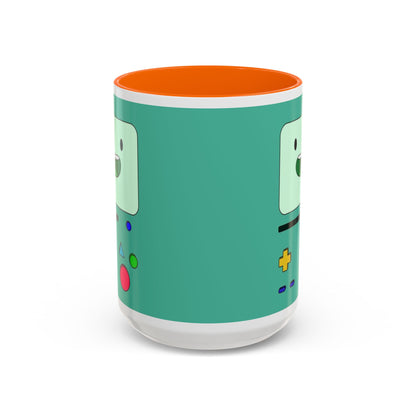 BMO Adventure Time Accent Handle Mug – Colorful Beemo Cup – 11oz & 15oz Ceramic Gift for Cartoon Fans
