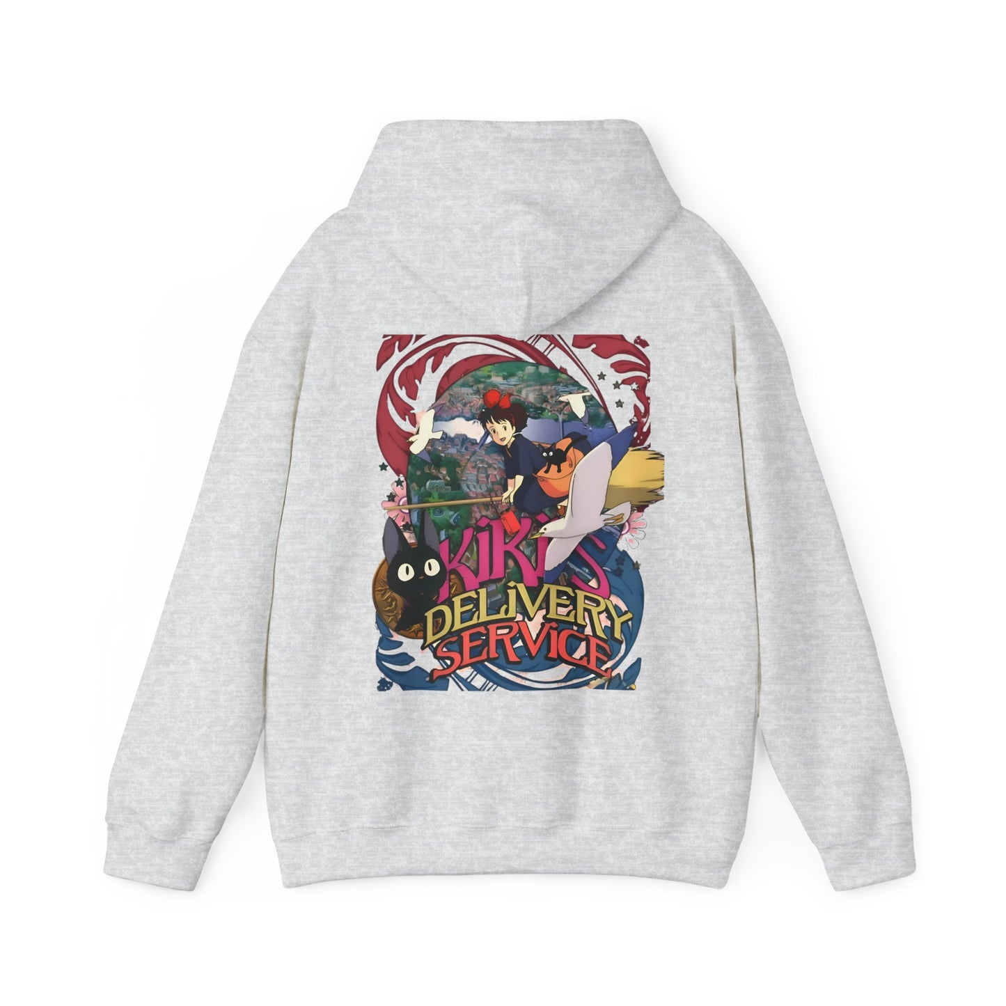Kiki's Delivery Service Art Back Print Hoodie – 100% Cotton Studio Ghibli Anime Pullover