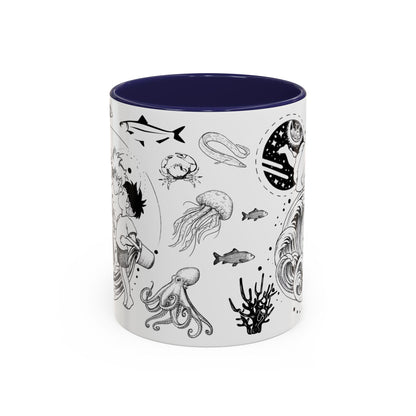 Ponyo World Sea Accent Mug – Studio Ghibli Color Handle Cup 11oz & 15oz – Ocean Anime Coffee Gift