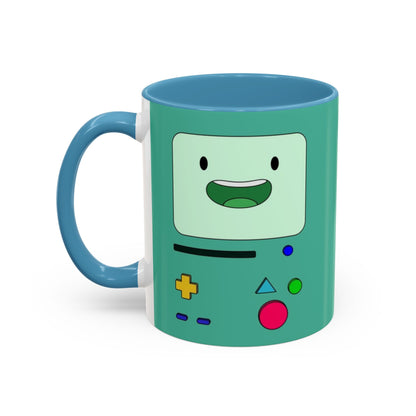 BMO Adventure Time Accent Handle Mug – Colorful Beemo Cup – 11oz & 15oz Ceramic Gift for Cartoon Fans