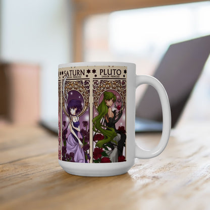Sailor Moon Outer Guardians Mug – Uranus, Neptune, Pluto, Saturn Ceramic Cup 11oz & 15oz – Anime Magical Girl Gift