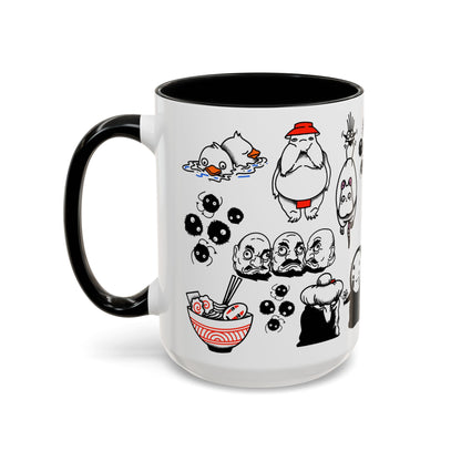 Spirited Away Moments Accent Mug – Color Handle Ghibli Cup 11oz & 15oz – Chihiro and Haku Anime Scene Gift