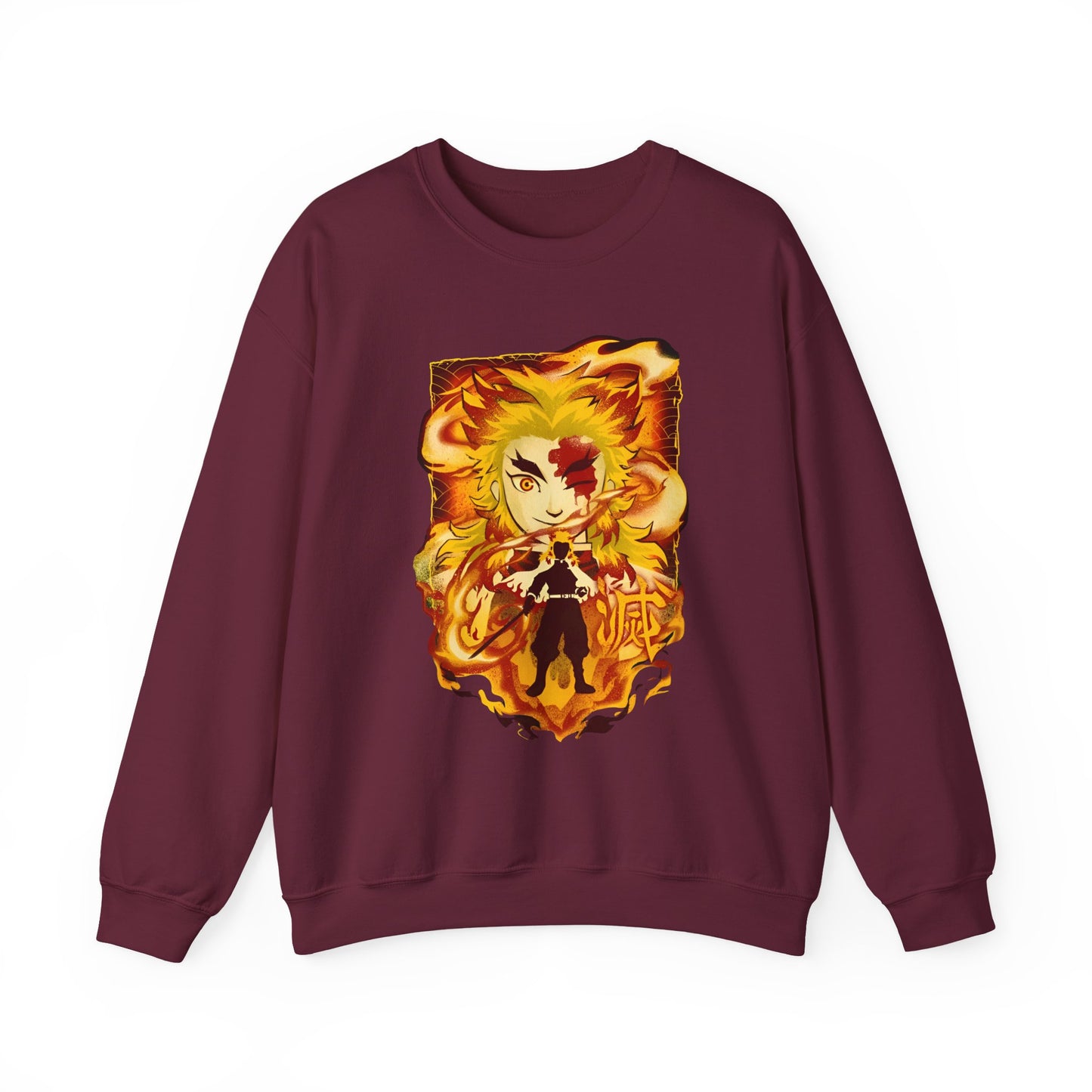 Kyojuro Rengoku Demon Slayer Sweatshirt – 100% Cotton Anime Pullover for Flame Hashira Fans