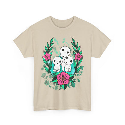 Kodama Flowers Art T-Shirt | 100% Cotton Studio Ghibli Anime Tee
