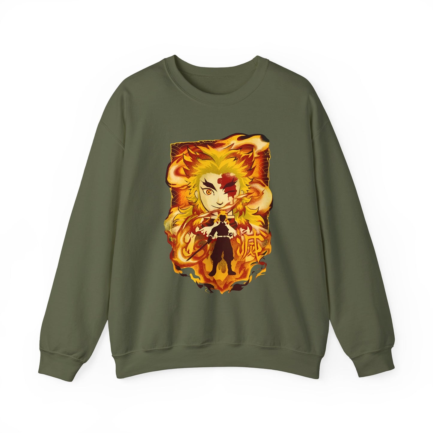Kyojuro Rengoku Demon Slayer Sweatshirt – 100% Cotton Anime Pullover for Flame Hashira Fans
