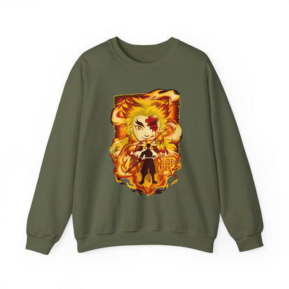 Kyojuro Rengoku Demon Slayer Sweatshirt – 100% Cotton Anime Pullover for Flame Hashira Fans