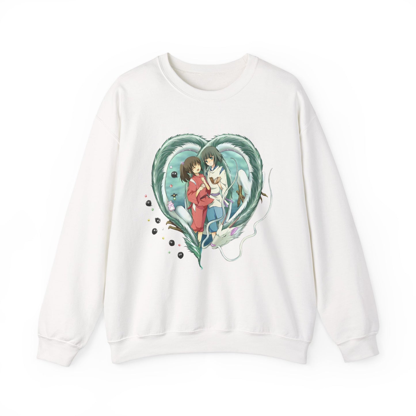 Chihiro and Haku Love Sweatshirt – 100% Cotton Spirited Away Anime Pullover for Studio Ghibli Fans
