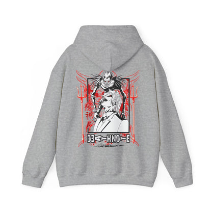 Death Note Back Print Hoodie – 100% Cotton Anime Pullover Featuring Ryuk, Light & L