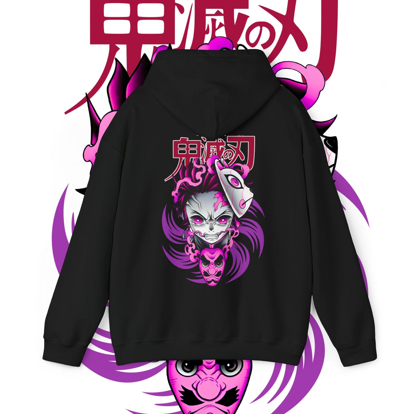 Tanjiro Mask Fury Back Print Hoodie | Demon Slayer | 100% Cotton
