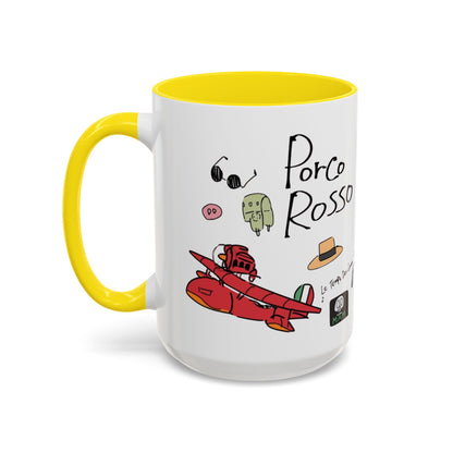 Porco Rosso Tribute Accent Mug – Studio Ghibli Anime Coffee Cup – 11oz & 15oz Ceramic Gift
