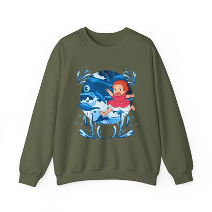 Ponyo Studio Ghibli Sweatshirt – Cozy 100% Cotton Anime Pullover for Ghibli Fans