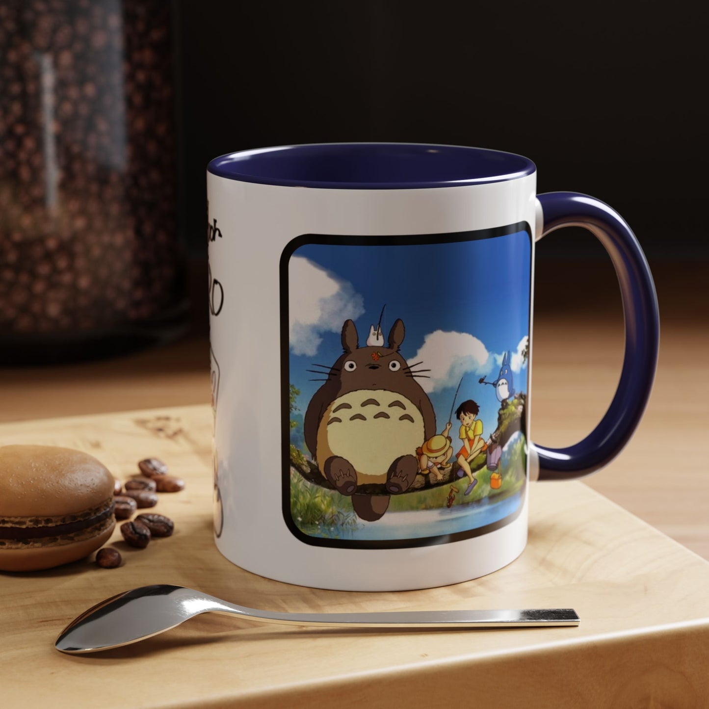 My Neighbor Totoro Accent Mug – Ghibli Collage Color Handle Cup 11oz & 15oz – Cute Anime Coffee Mug Gift