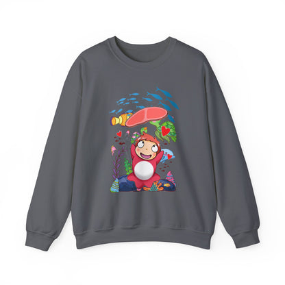 Ponyo Jam Sweatshirt – 100% Cotton Studio Ghibli Pullover for Anime Fans