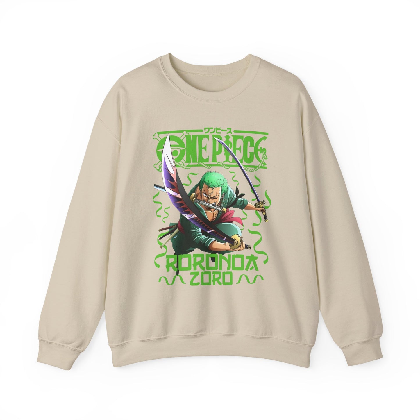 Roronoa Zoro Sword Sweatshirt – 100% Cotton One Piece Anime Pullover for Fans
