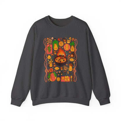 Calcifer Breakfast Sweatshirt – 100% Cotton Studio Ghibli Pullover from Howl’s Moving Castle