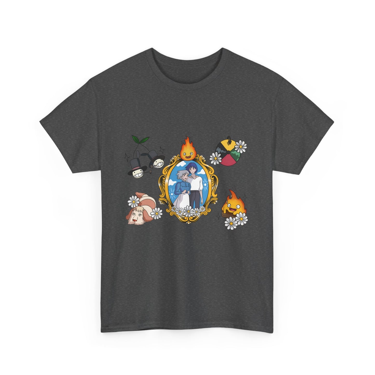 Howl Sophie Calcifer Shirt – Ghibli Anime Cotton T-Shirt for Fans