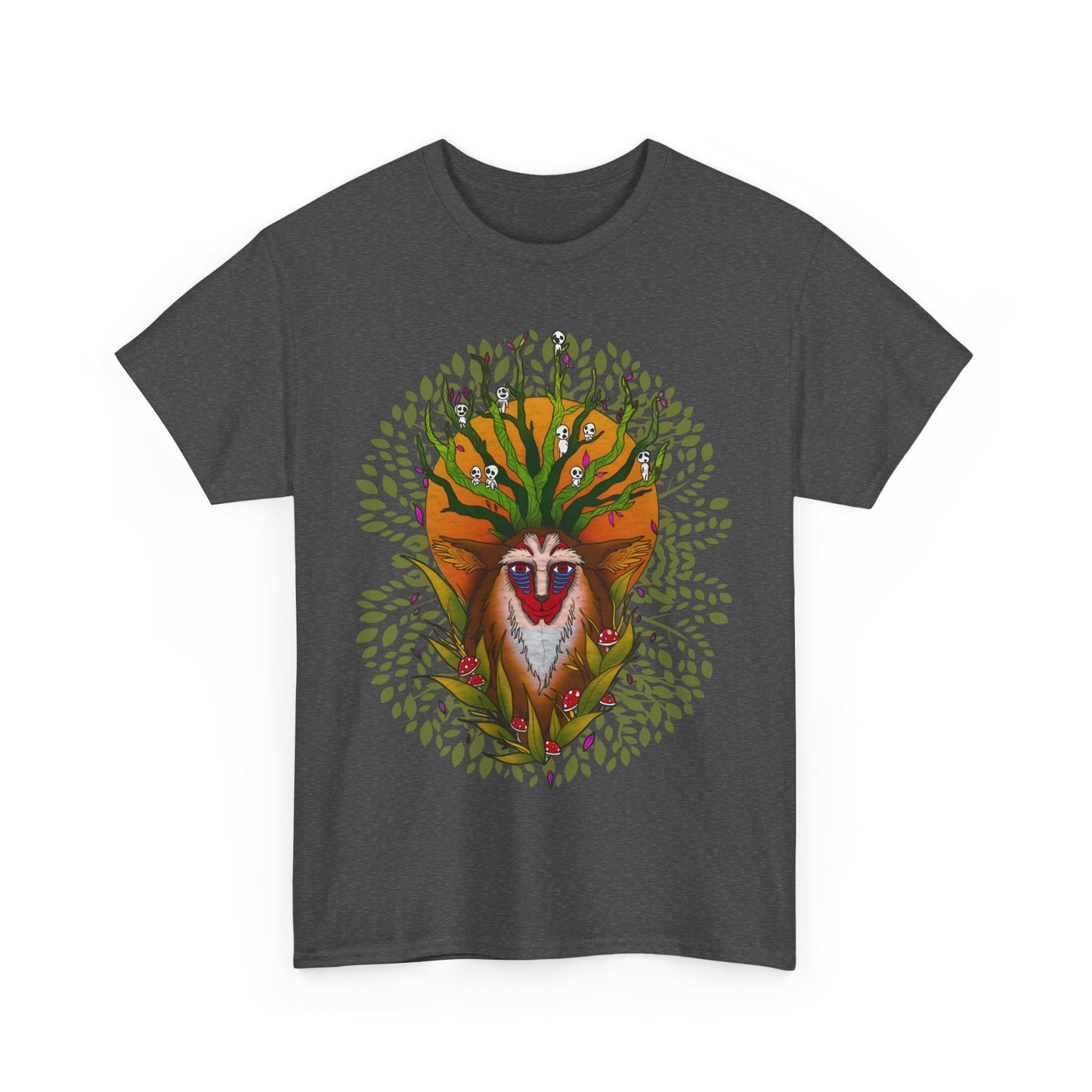 Forest Spirit Ghibli T-Shirt – 100% Cotton Princess Mononoke Anime Tee
