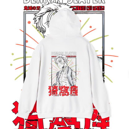Akaza Demon Slayer Back Print Hoodie | 100% Cotton Anime Hoodie