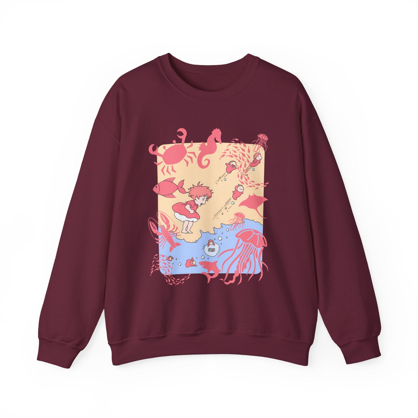 Ponyo Sea World Sweatshirt – 100% Cotton Studio Ghibli Ocean Anime Pullover