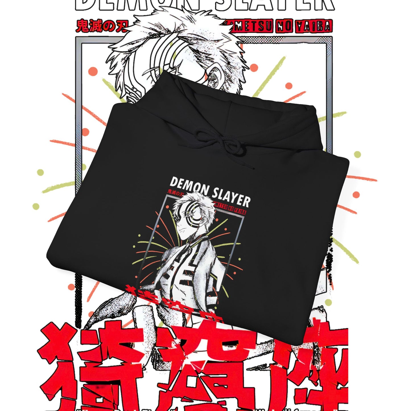 Akaza Demon Slayer Art Hoodie | 100% Cotton Anime Hoodie | KNY Upper Moon