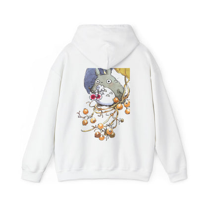 My Neighbor Totoro with Flowers Back Print Hoodie – 100% Cotton Studio Ghibli Floral Hoodie