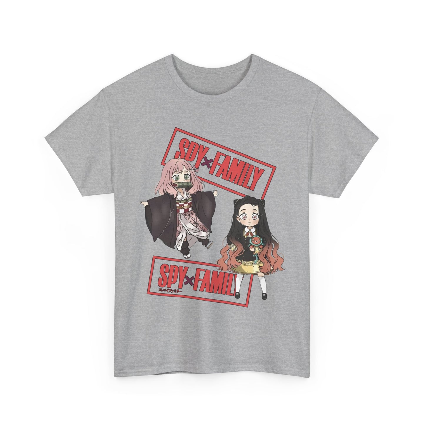 Anya and Nezuko Dolls T-Shirt – 100% Cotton Cute Anime Crossover Shirt for Fans