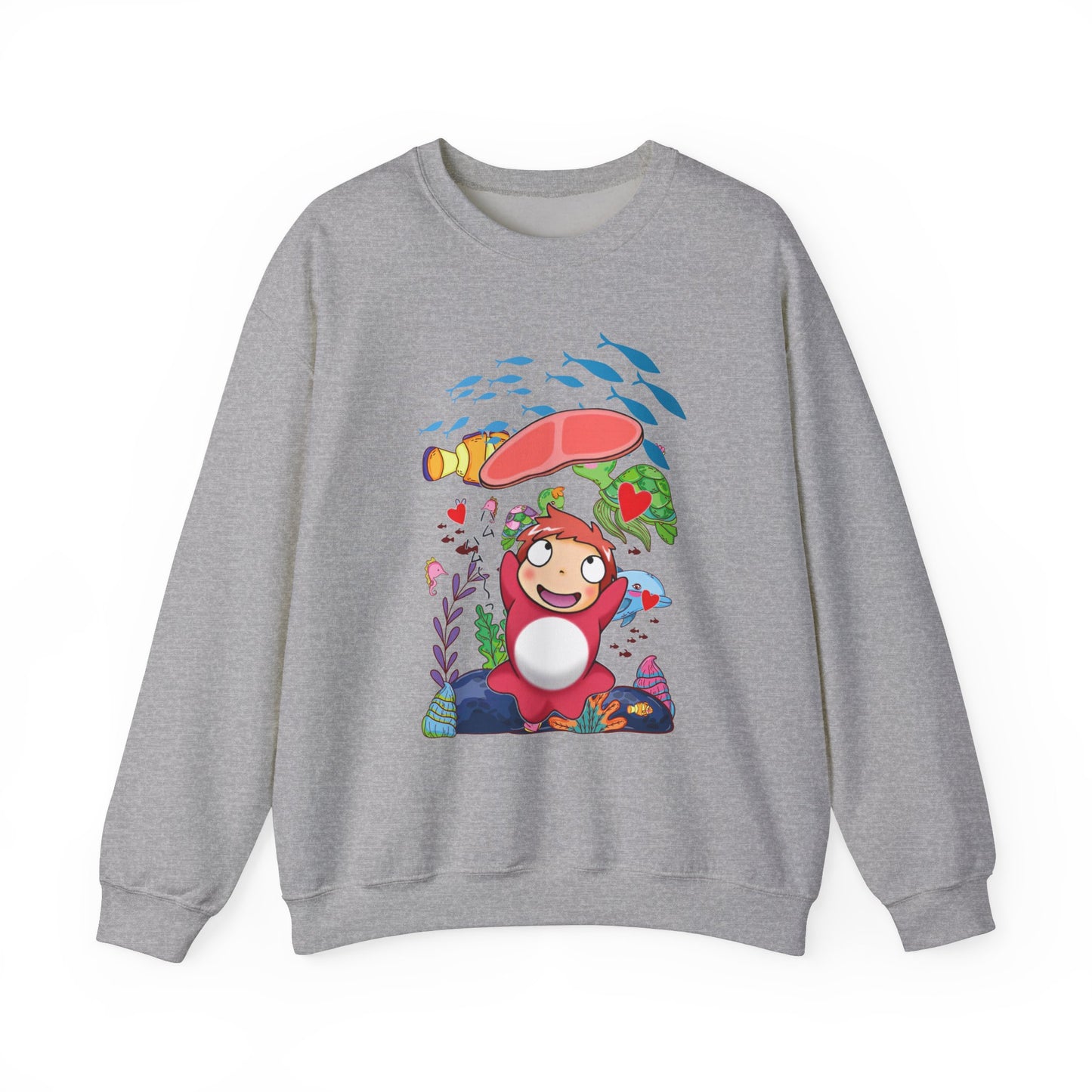 Ponyo Jam Sweatshirt – 100% Cotton Studio Ghibli Pullover for Anime Fans