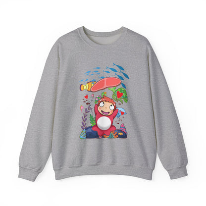 Ponyo Jam Sweatshirt – 100% Cotton Studio Ghibli Pullover for Anime Fans