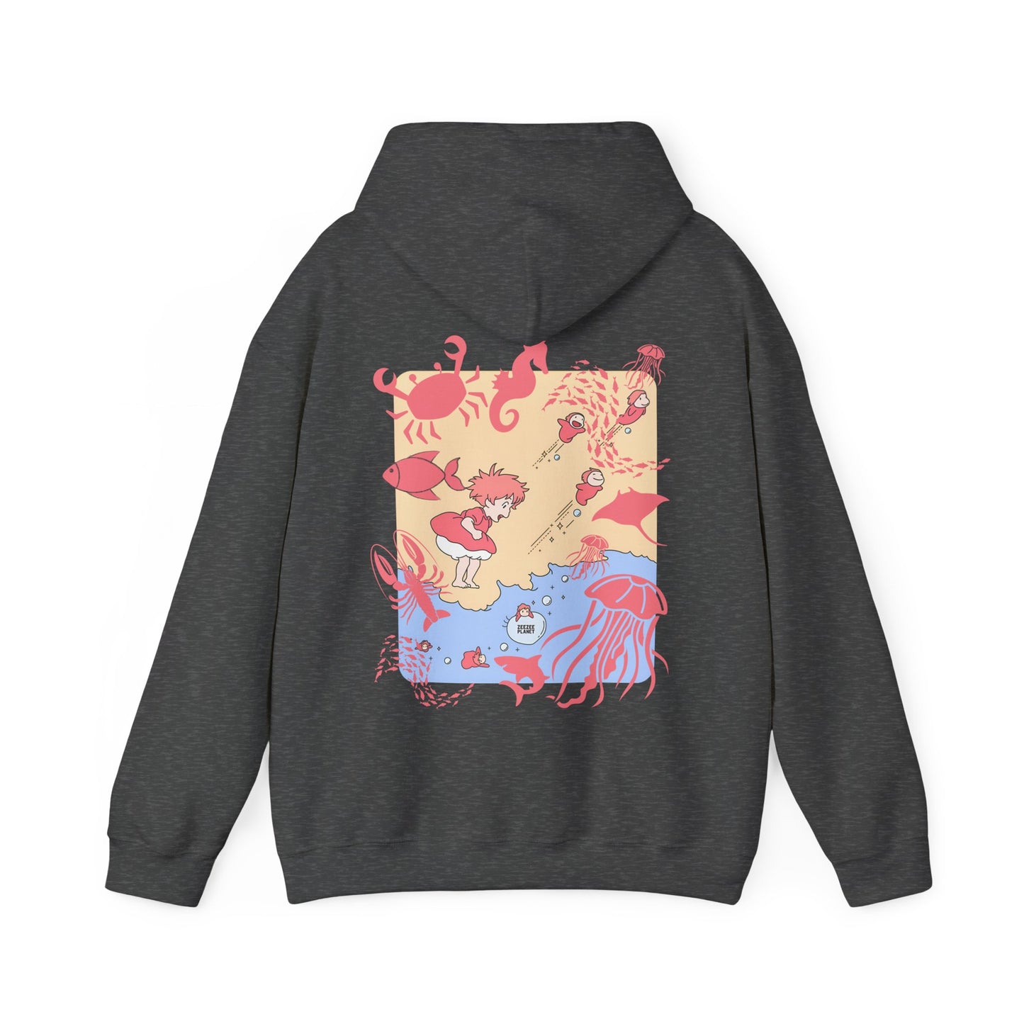 Ponyo Sea World Back Print Hoodie – 100% Cotton Studio Ghibli Ocean Anime Hoodie