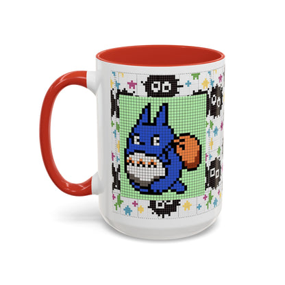 My Neighbor Totoro Pixel Accent Mug – Retro Ghibli Color Handle Cup 11oz & 15oz – Cute Anime Coffee Gift