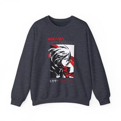 Mikasa Ackerman Sweatshirt – 100% Cotton Attack on Titan Anime Pullover for Fans