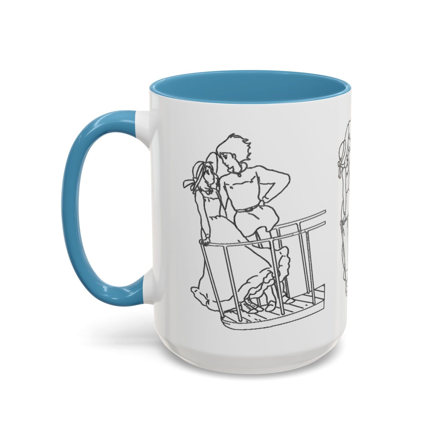 Sophie and Howl Accent Mug – Romantic Ghibli Color Handle Cup 11oz & 15oz – Howl’s Moving Castle Anime Love Gift