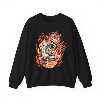 Totoro Matryoshka Ghibli Sweatshirt – Cozy 100% Cotton Anime Pullover for Studio Ghibli Fans