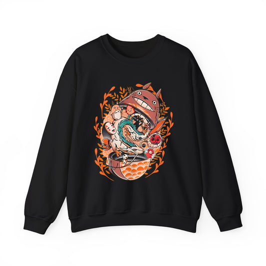 Totoro Matryoshka Ghibli Sweatshirt – Cozy 100% Cotton Anime Pullover for Studio Ghibli Fans